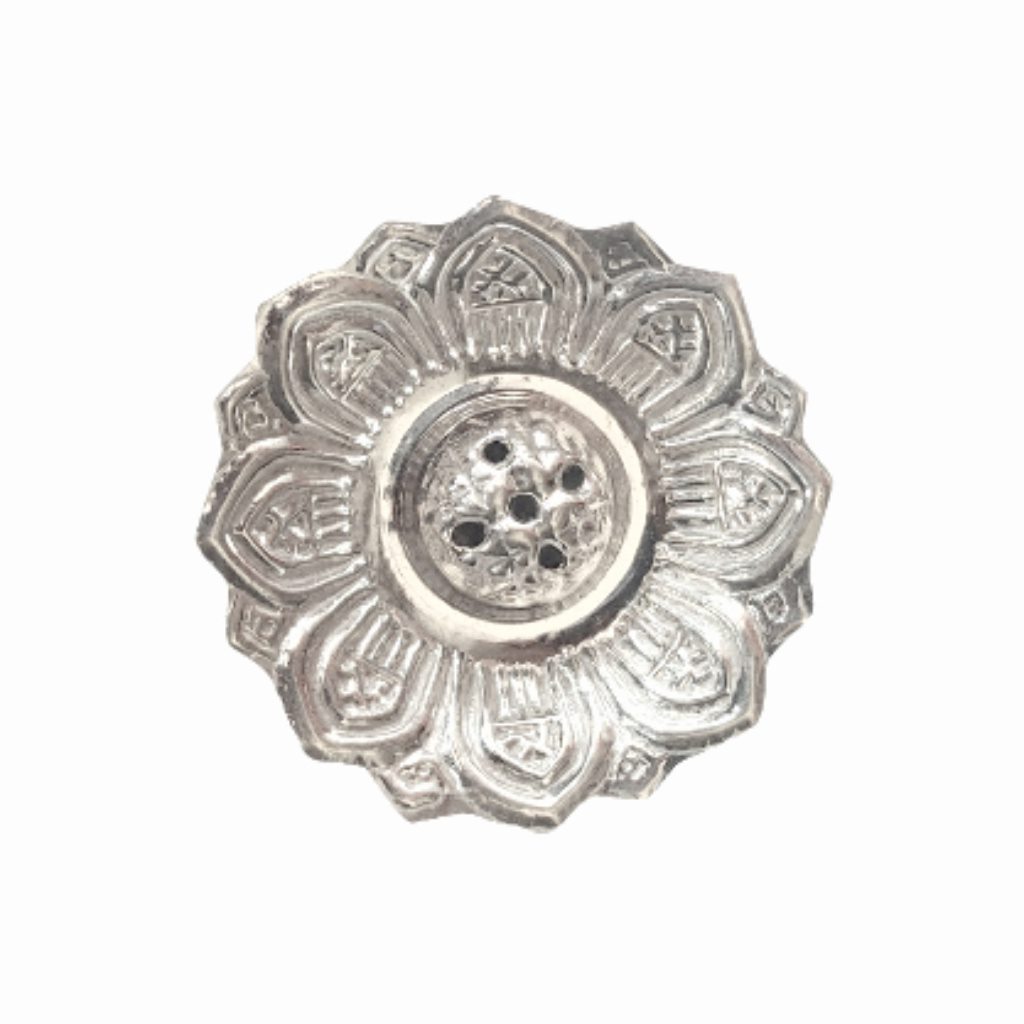 Solid 925 Sterling Silver Round Design Incense Stick Holder/Agarbatti Ghar