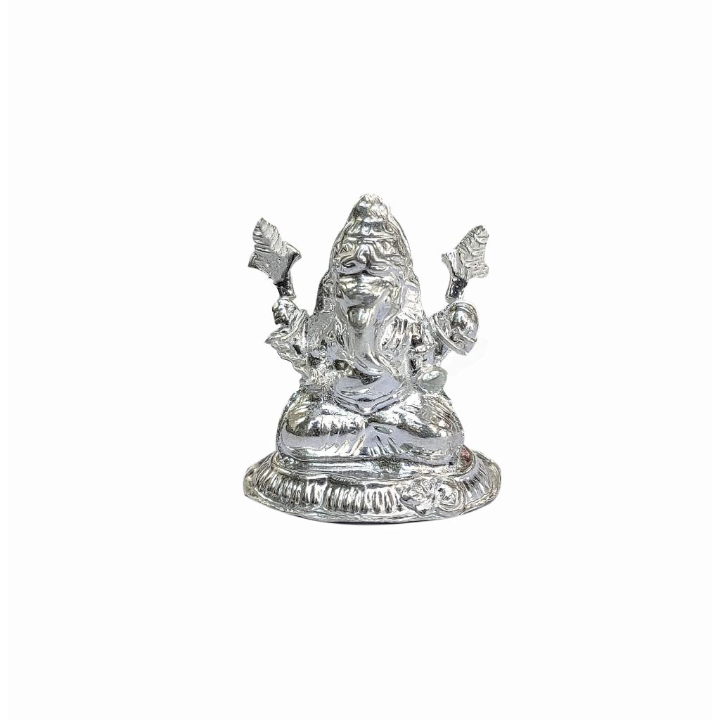 Solid Pure 925 Fine Silver Ganesha Idols For Puja And Home Decor