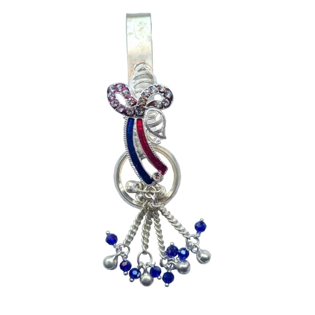 Solid Pure 925 Sterling Silver Indian Saree Waist Keychain Holder Challa