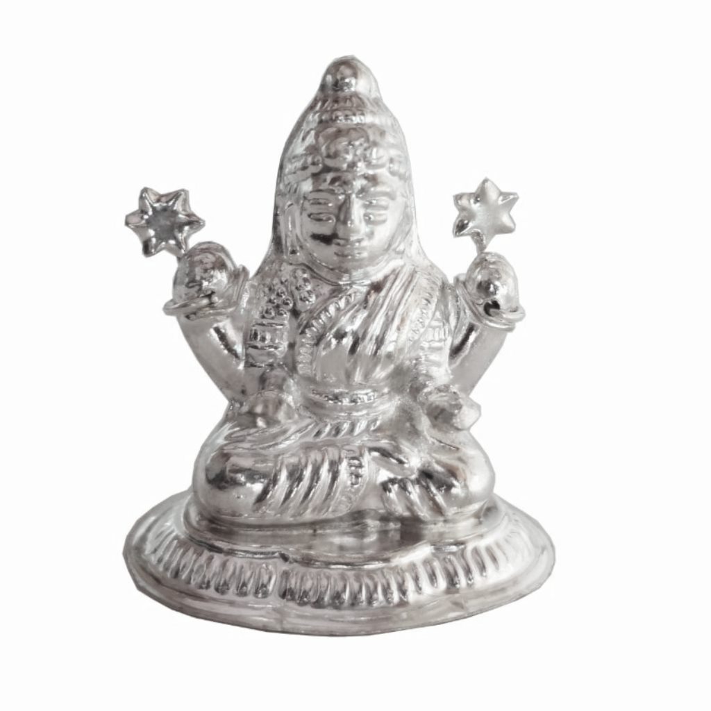 Solid Pure 925 Fine Silver Lakshmi Idols For Puja And Home Decor