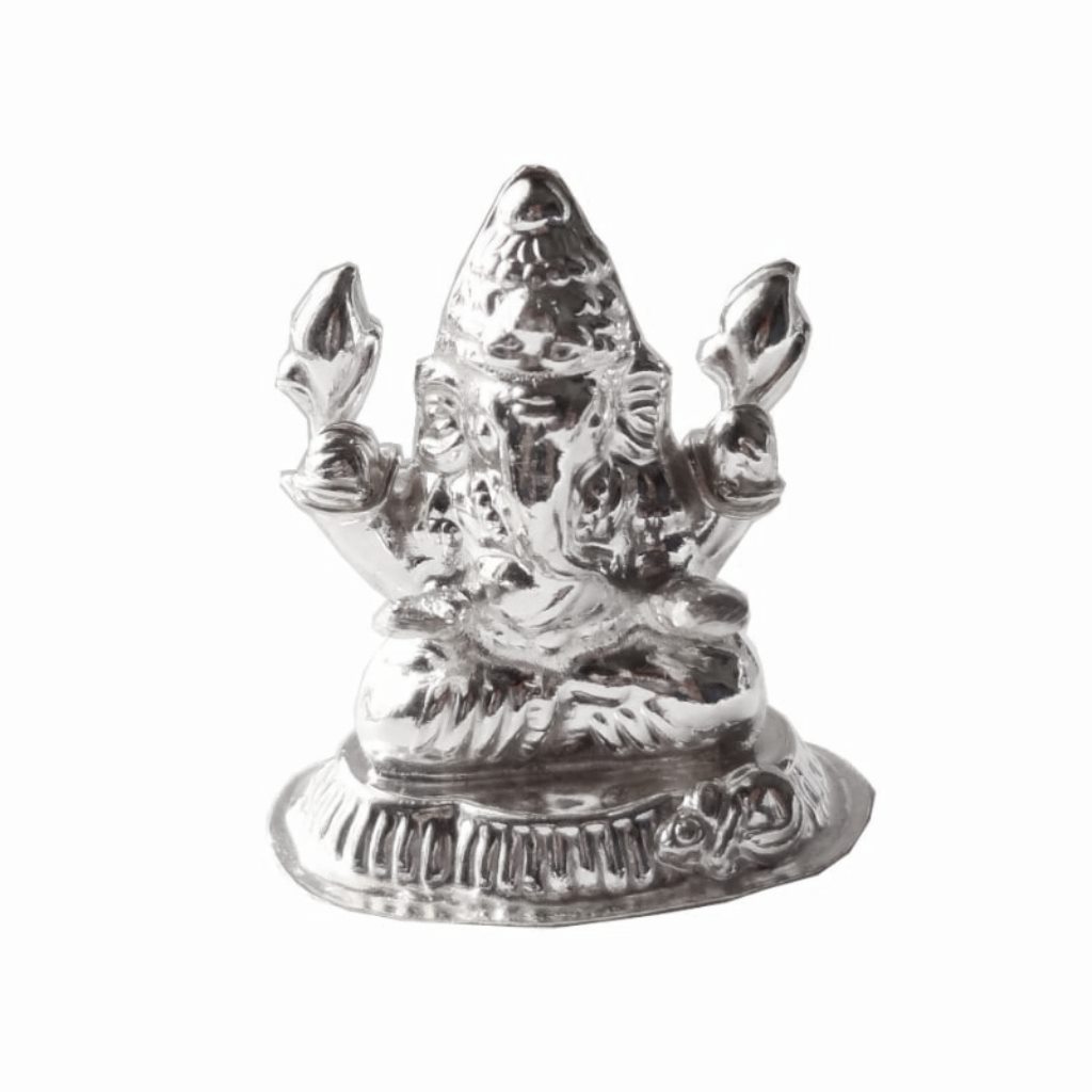 Solid Pure 925 Fine Silver Ganesha Idols For Puja And Home Decor