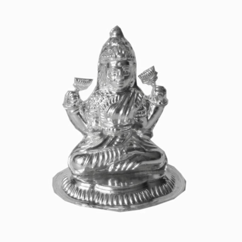 Solid Pure 925 Fine Silver Lakshmi Idols For Puja And Home Decor