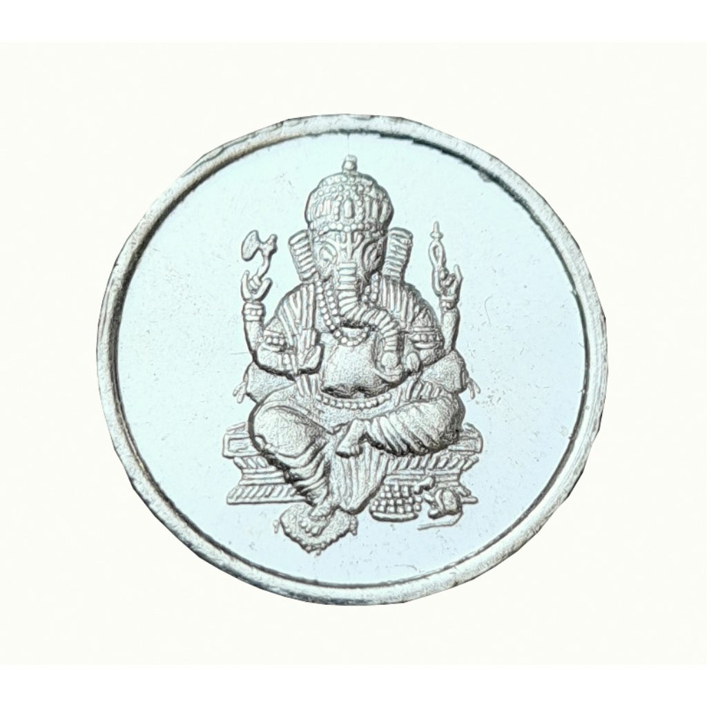 925 Sterling Fine Pure Silver Ganesha Ganpati Coin For Pooja And Prosperity