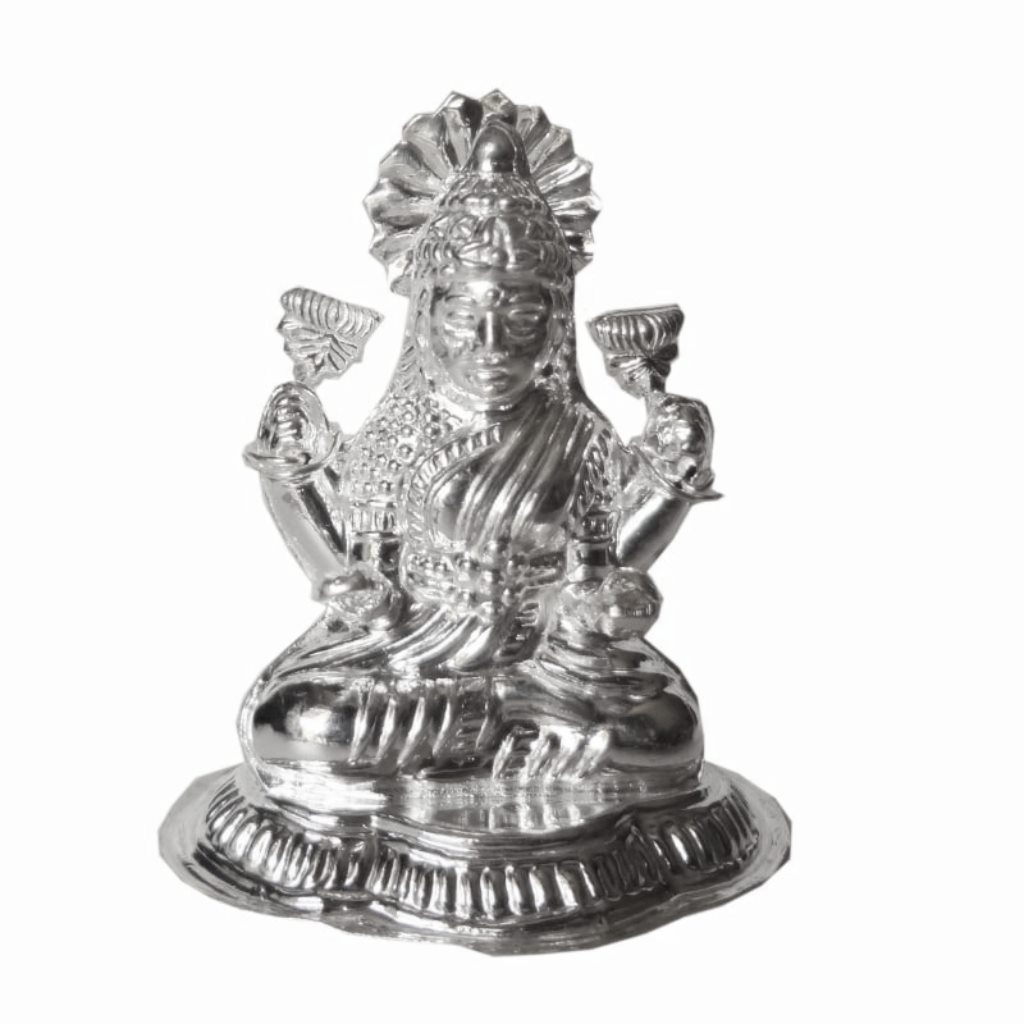 Solid Pure 925 Fine Silver Lakshmi Idols For Puja And Home Decor