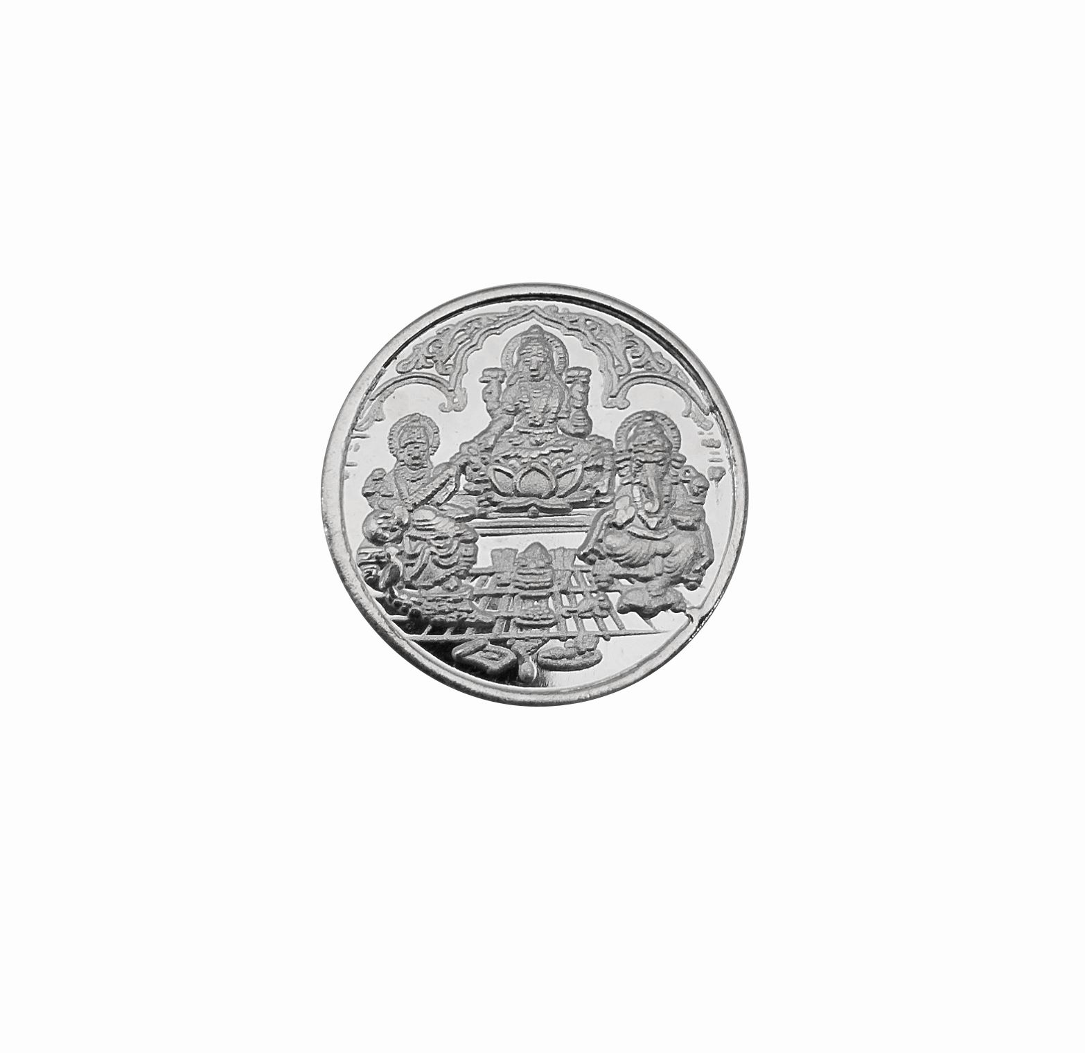 925 Sterling Fine Pure Silver Ganesha Lakshmi Saraswati Coin For Pooja