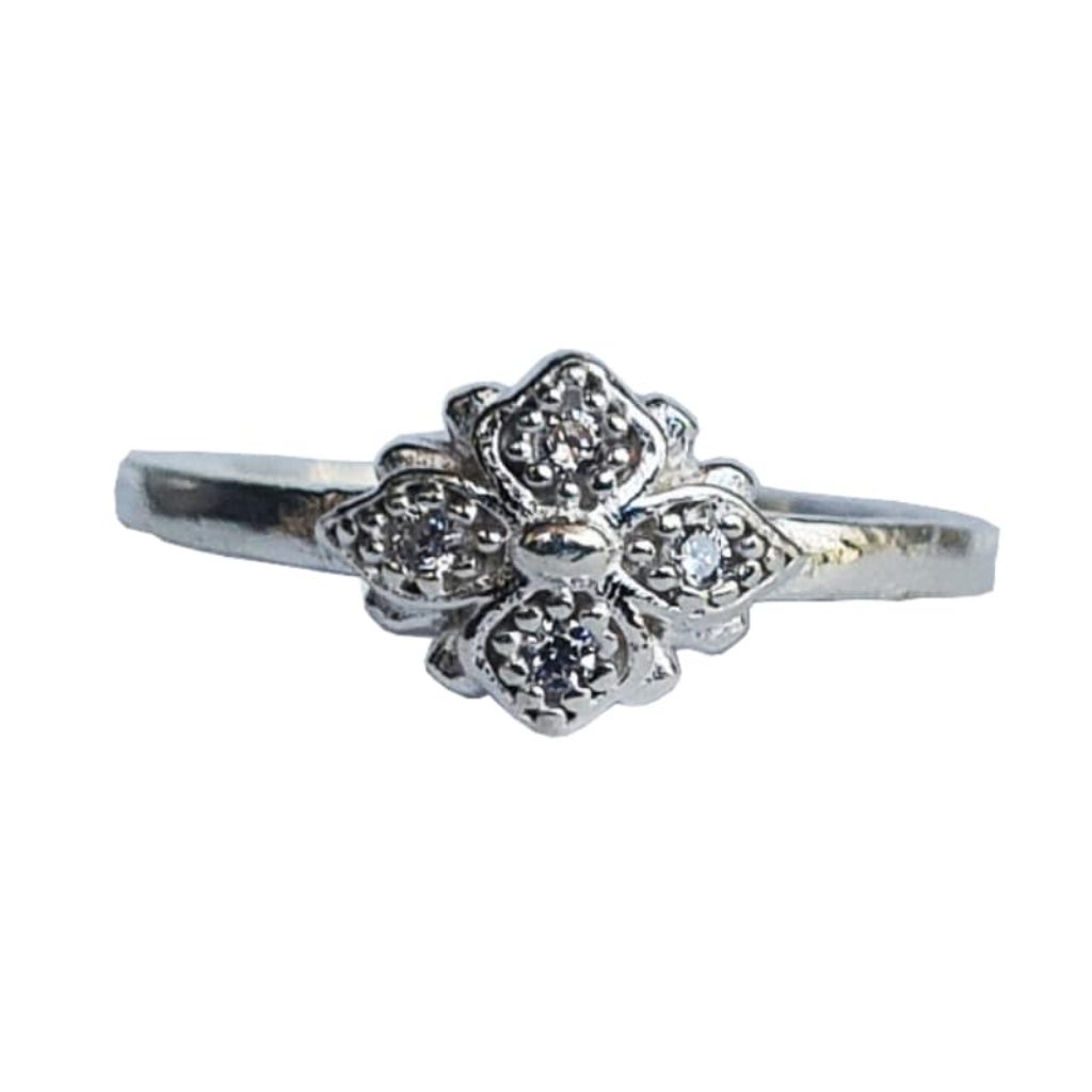 Solid Pure 925 Sterling Fine Silver Floral Design Design Unisex Ring Size-5.75