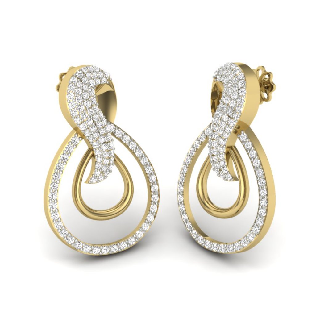 IGI Certified Natural Diamond Women's Earring 14K/18K Fine Yellow Gold