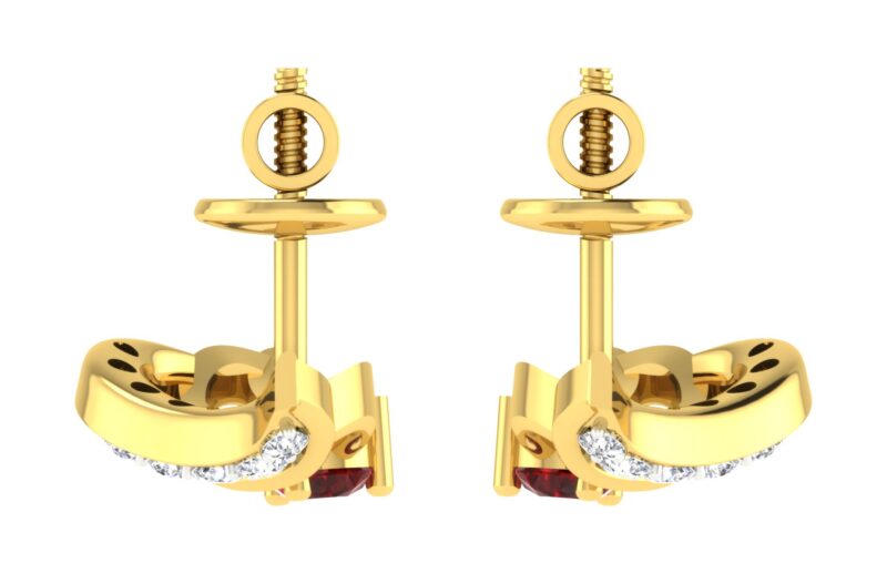 IGI Certified Natural Diamond 14/18K Fine Gold Earring Yellow Gold