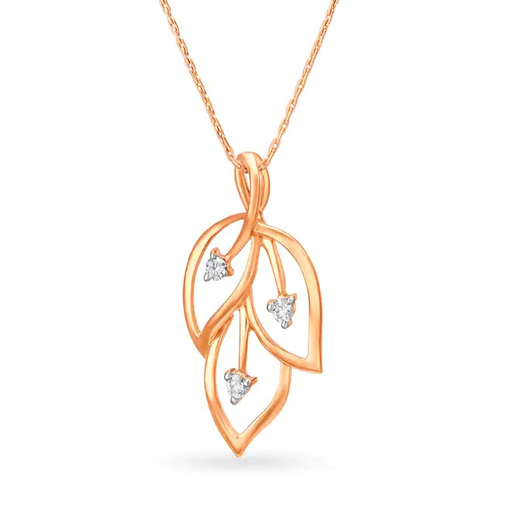 IGI Certified Natural Diamond Design Pendant 14K/18K Fine Rose Gold