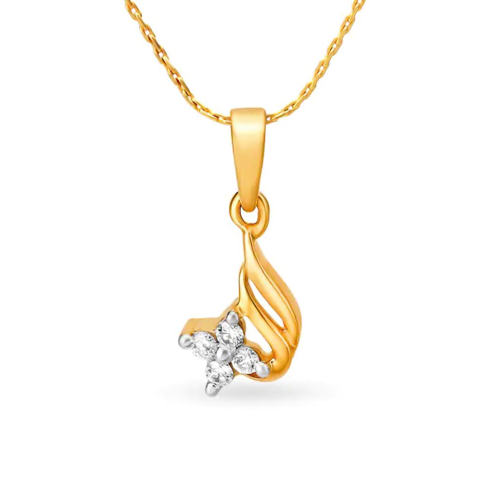 IGI Certified Natural Diamond Design Pendant 14K/18K Fine Yellow Gold