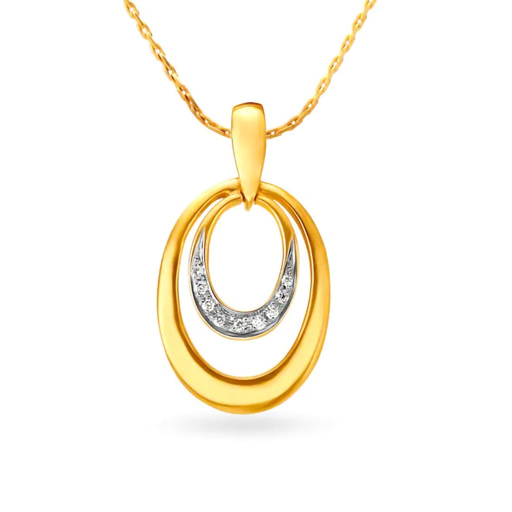 IGI Certified Natural Diamond Design Pendant 14K/18K Fine Yellow Gold