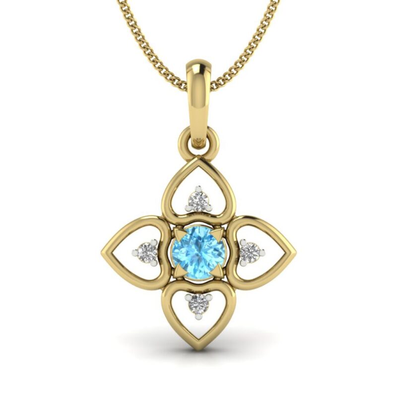 IGI Certified Natural Diamond Design Pendant 14K/18K Fine Yellow Gold