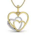 IGI Certified Natural Diamond Design Pendant 14K/18K Fine Yellow & White Gold