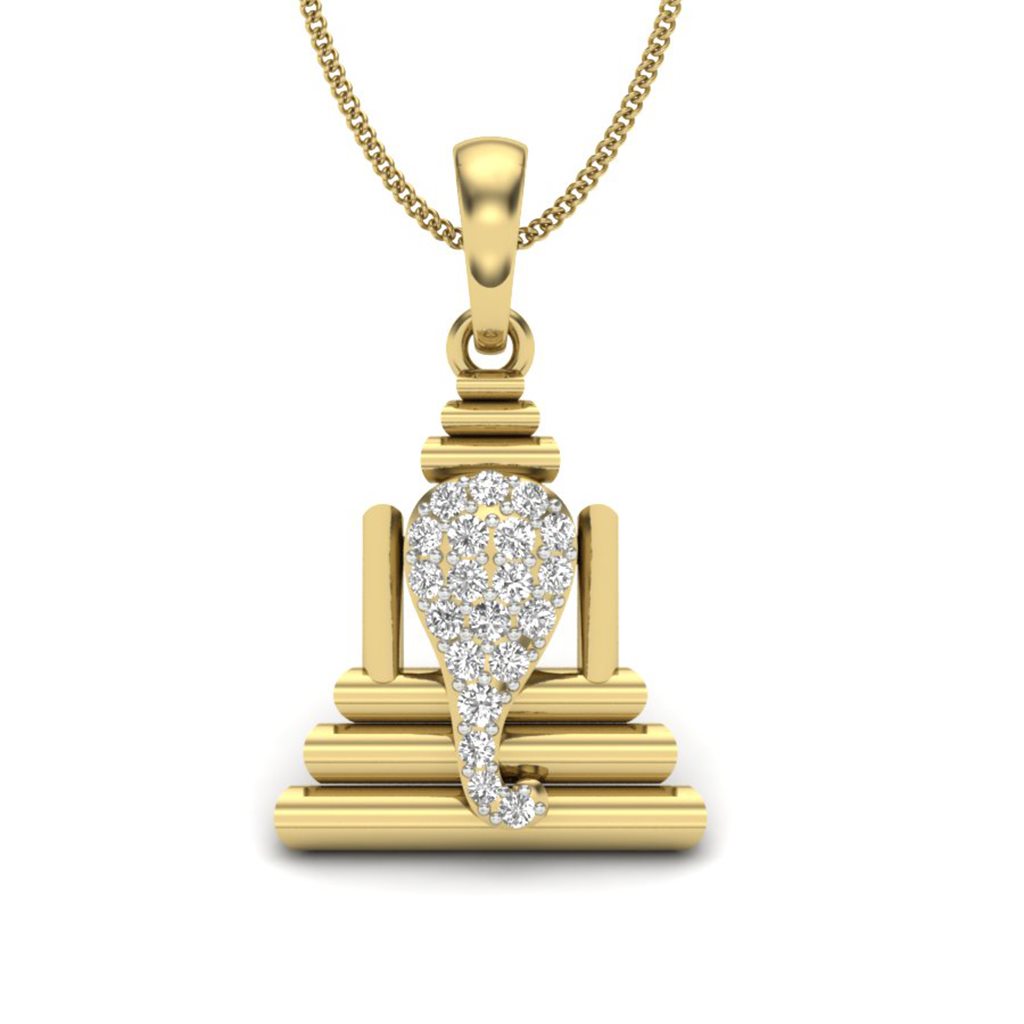 IGI Certified Natural Diamond Design Pendant 14K/18K Fine Yellow Gold