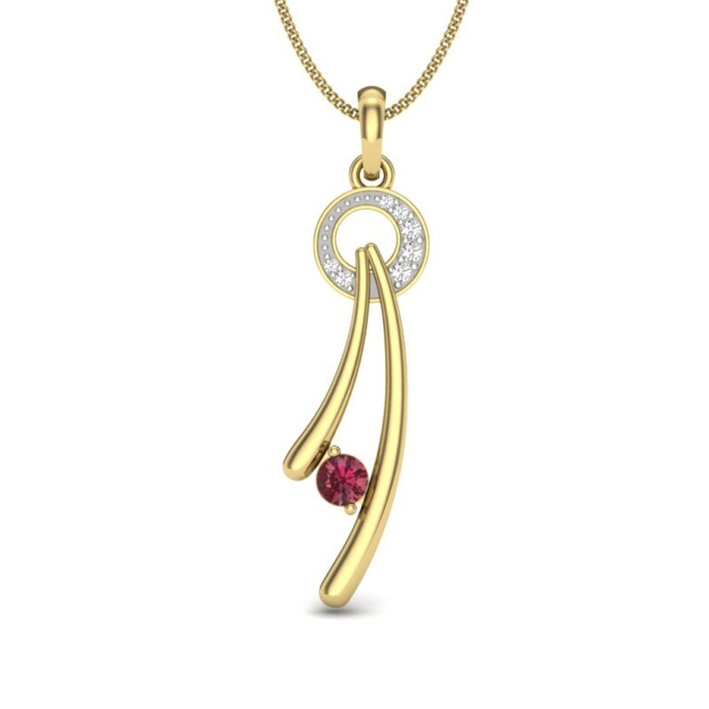 IGI Certified Natural Diamond Design Pendant 14K/18K Fine Yellow Gold