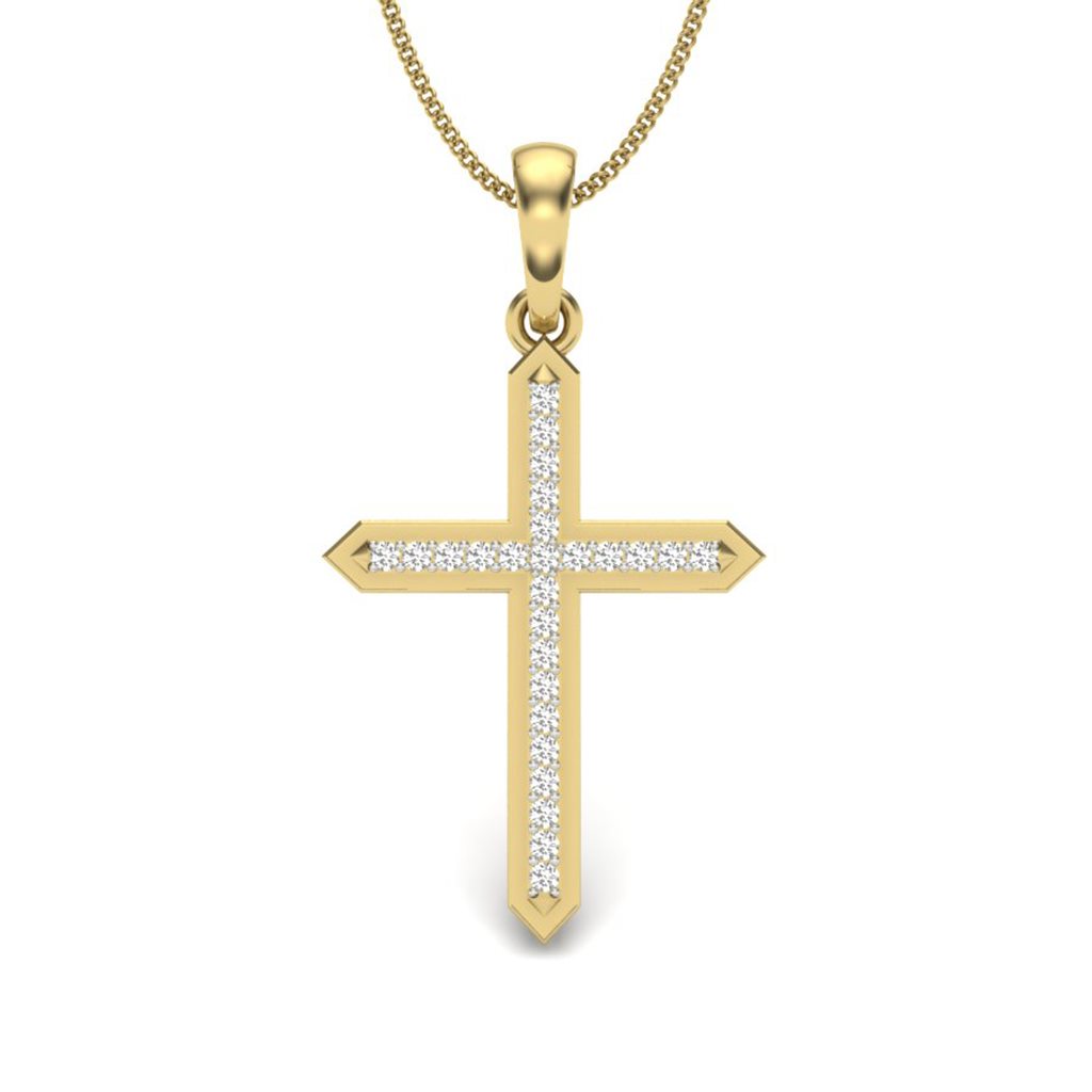 IGI Certified Natural Diamond Design Pendant 14K/18K Fine Yellow Gold