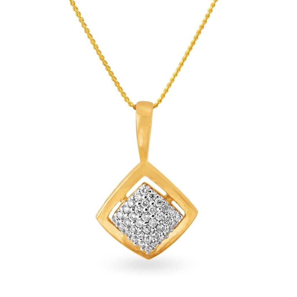 IGI Certified Natural Diamond Design Pendant 14K/18K Fine Yellow Gold