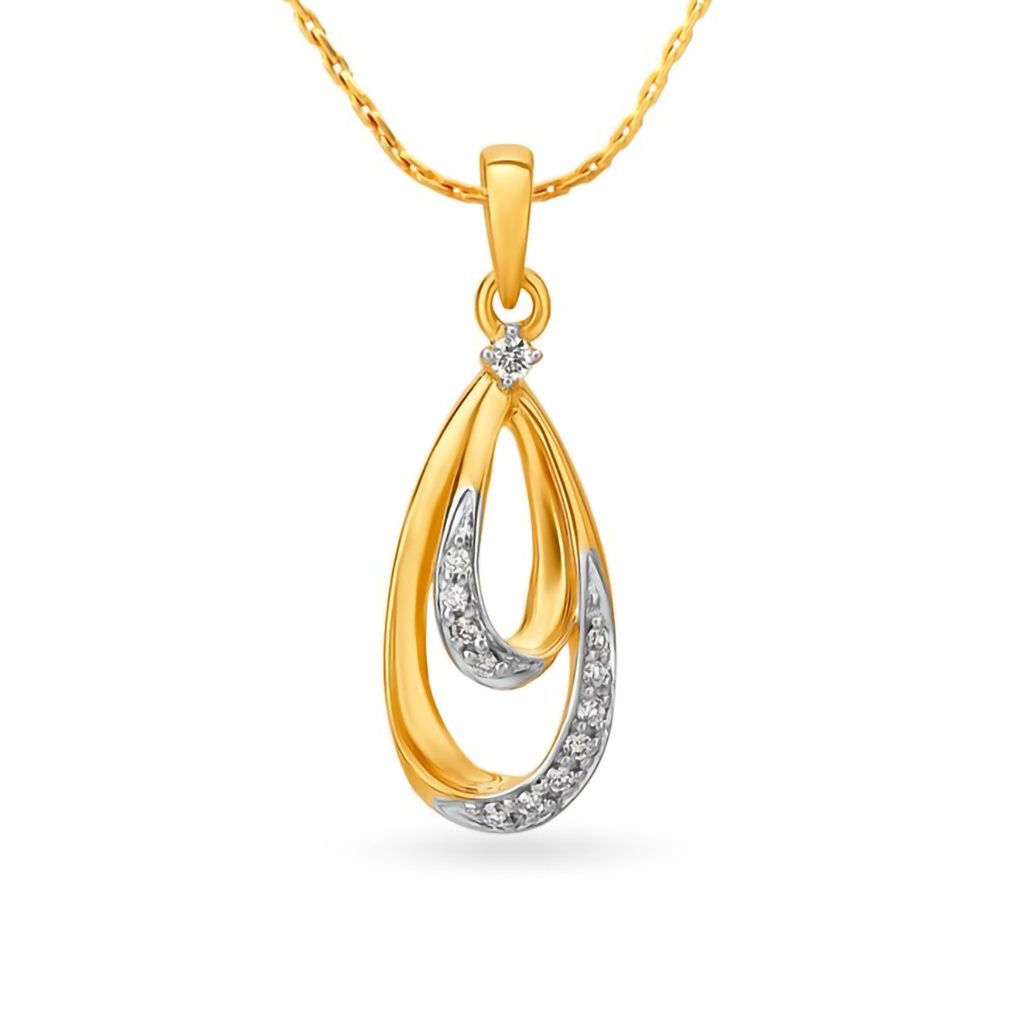 IGI Certified Natural Diamond Design Pendant 14K/18K Fine Yellow Gold