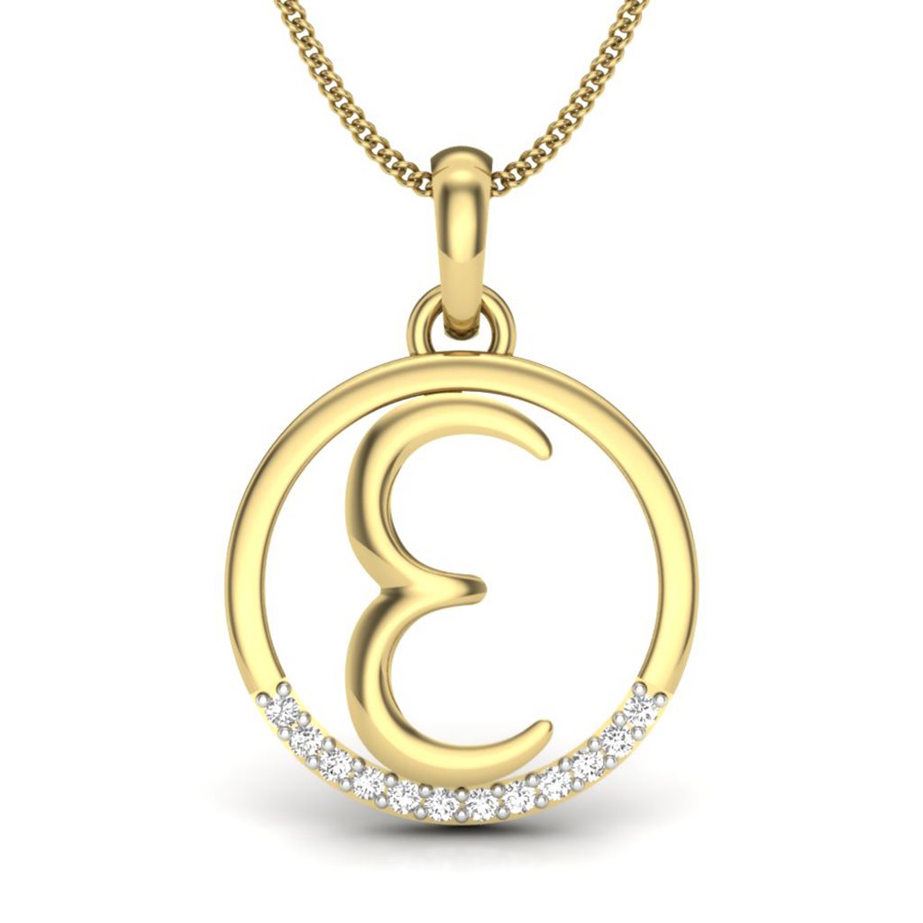 IGI Certified Natural Diamond Design Pendant 14K/18K Fine Yellow Gold