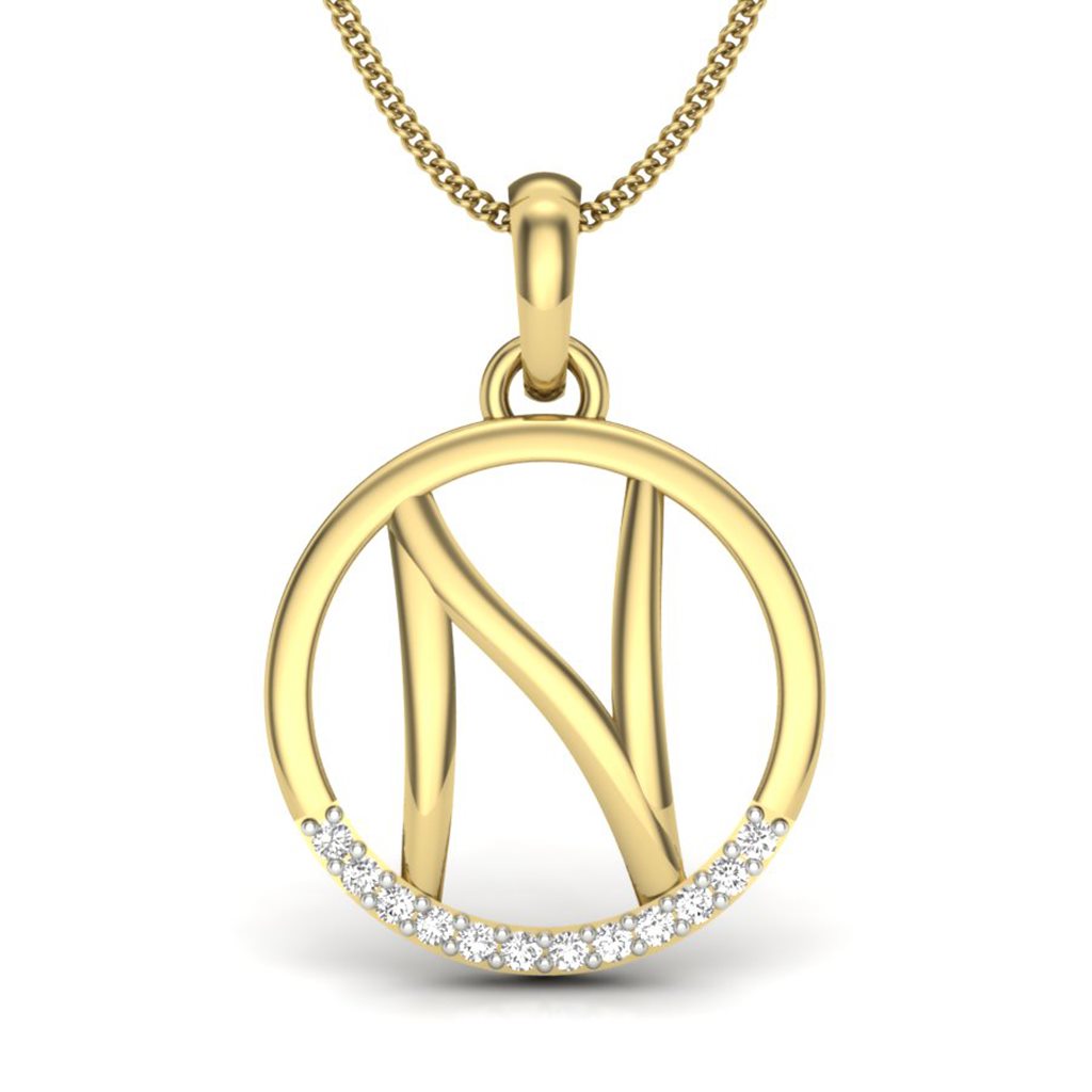 IGI Certified Natural Diamond Design Pendant 14K/18K Fine Yellow Gold