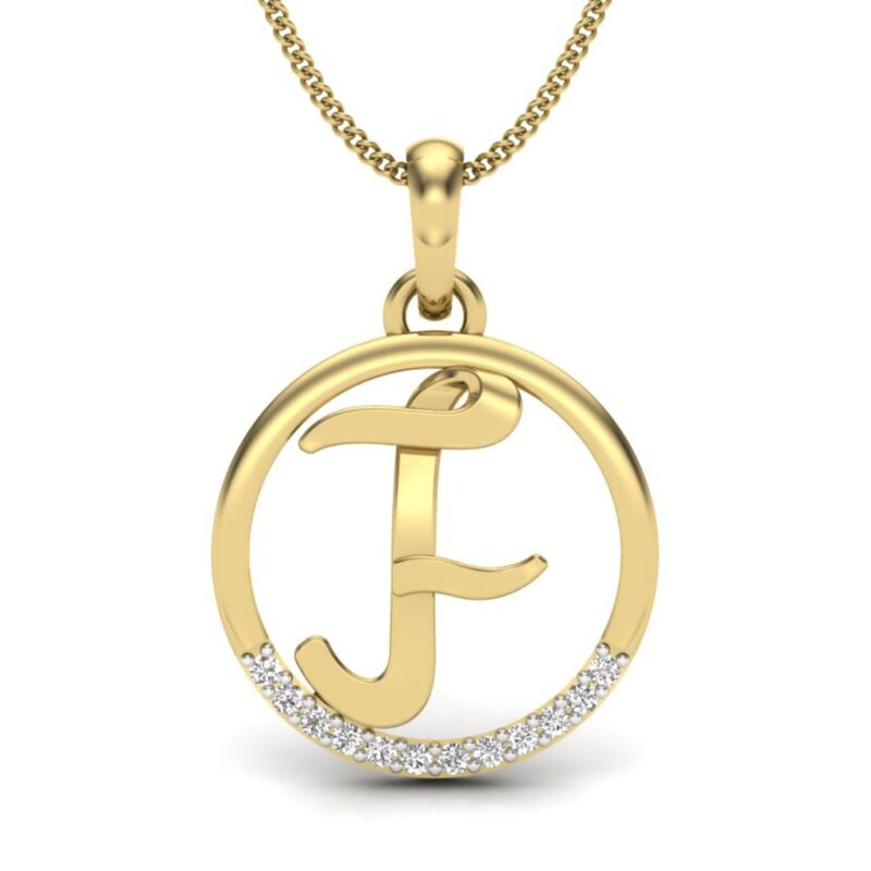 IGI Certified Natural Diamond Design Pendant 14K/18K Fine Yellow Gold