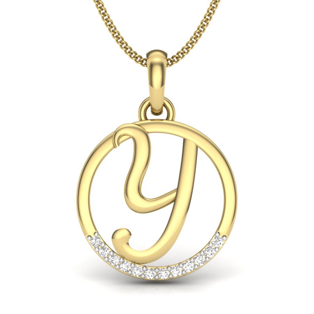 IGI Certified Natural Diamond Design Pendant 14K/18K Fine Yellow Gold