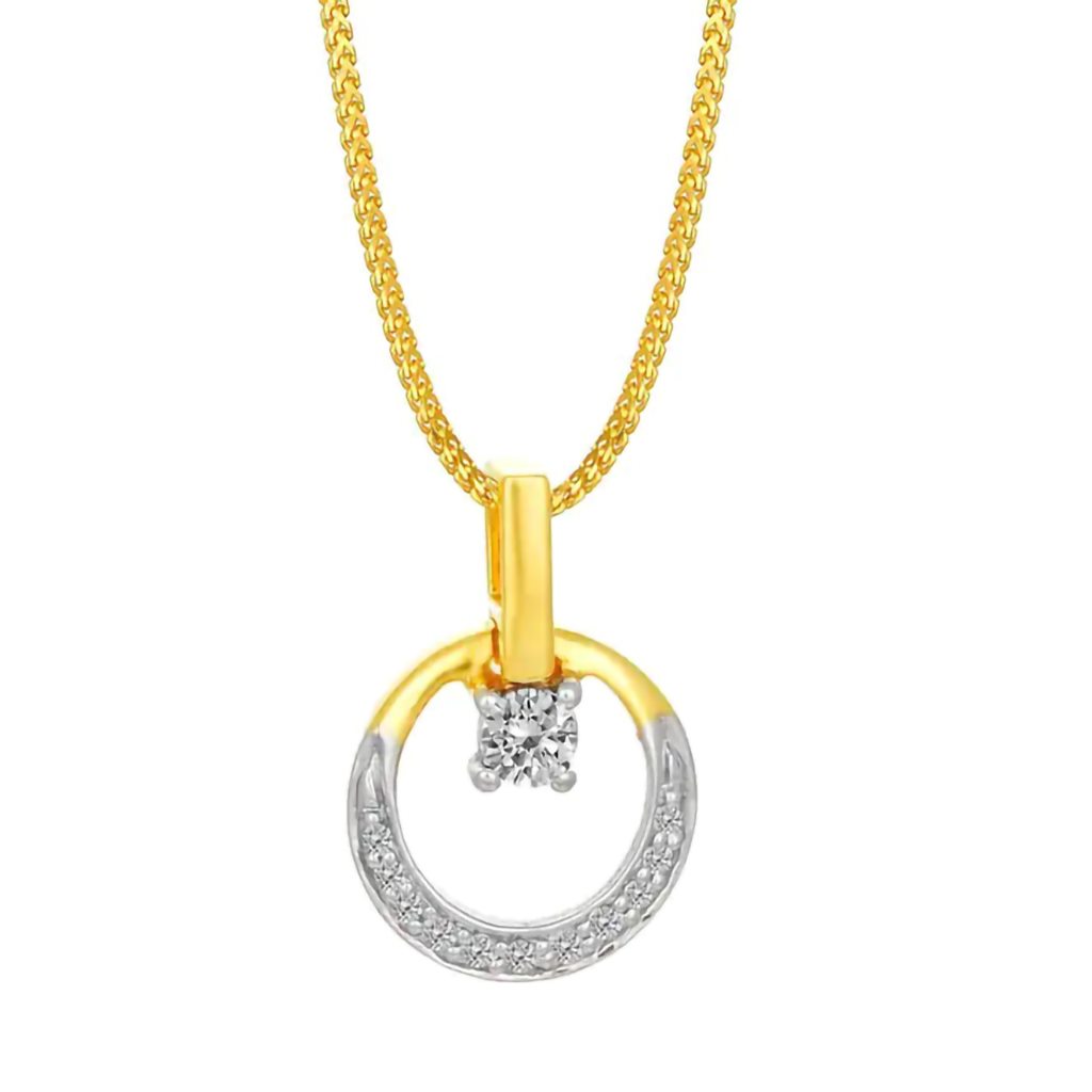 IGI Certified Natural Diamond Design Pendant 14K/18K Fine Yellow Gold