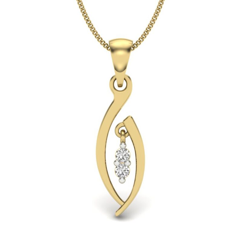 IGI Certified Natural Diamond Design Pendant 14K/18K Fine Yellow & White Gold