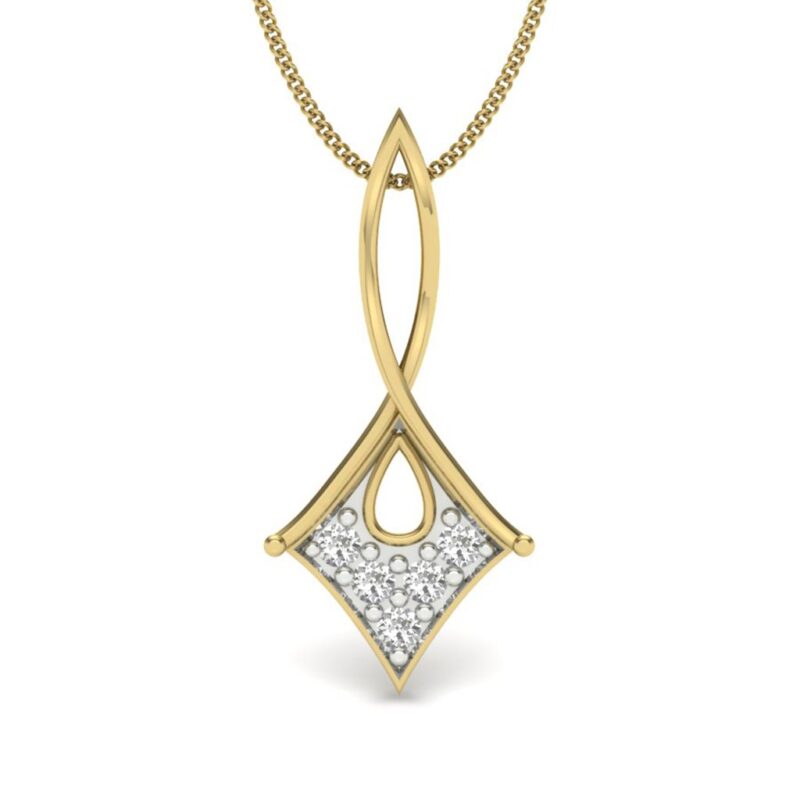 IGI Certified Natural Diamond Design Pendant 14K/18K Fine Yellow & White Gold