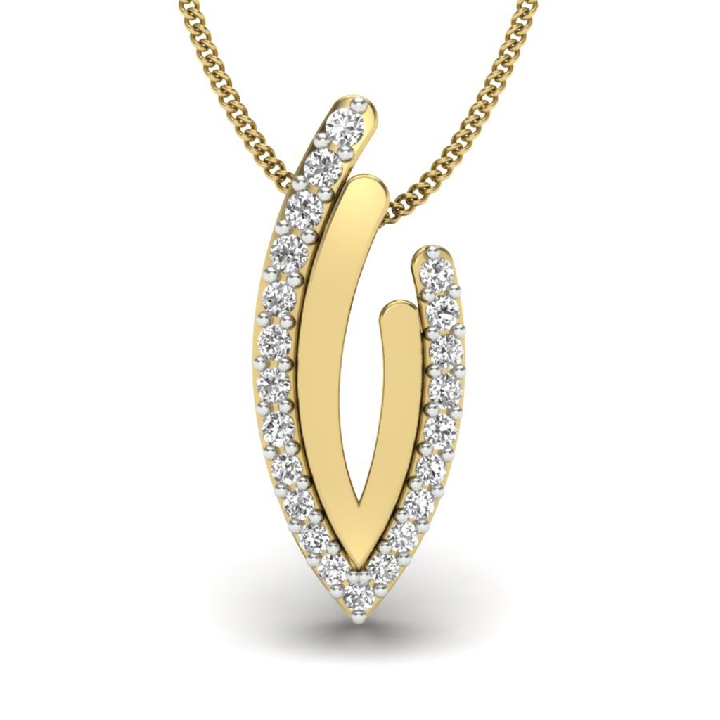 IGI Certified Natural Diamond Design Pendant 14K/18K Fine Yellow & White Gold