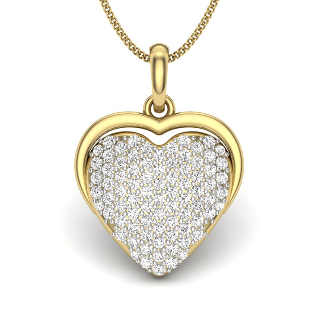 IGI Certified Natural Diamond Design Pendant 14K/18K Fine Yellow Gold