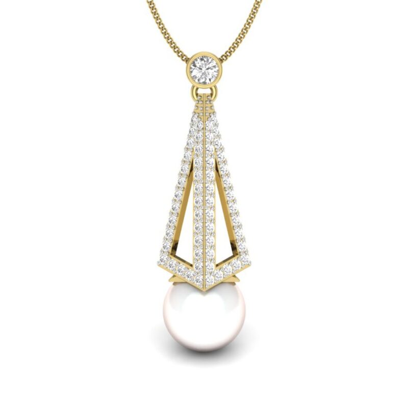 IGI Certified Natural Diamond Design Pendant 14K/18K Fine Yellow Gold