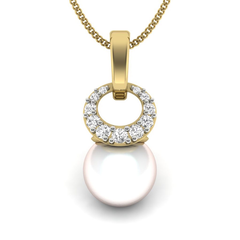 IGI Certified Natural Diamond Design Pendant 14K/18K Fine Yellow Gold