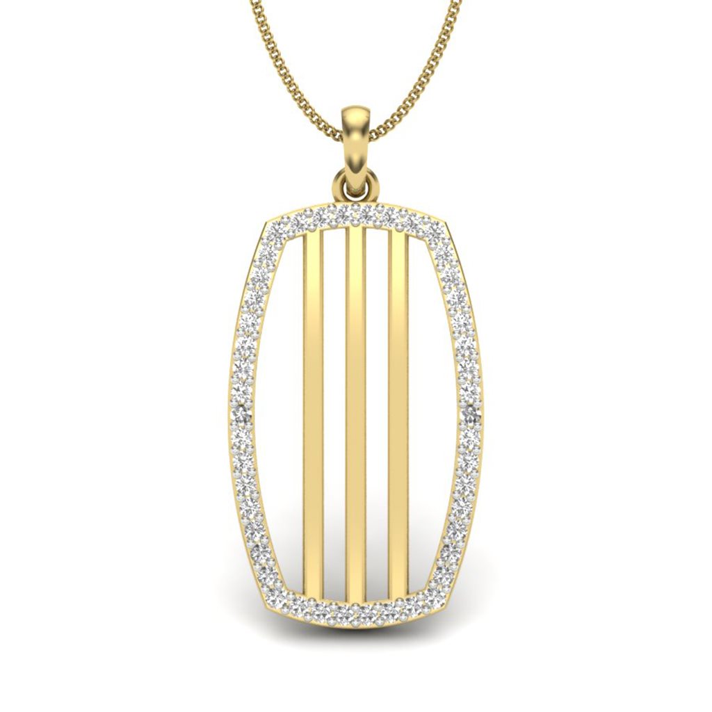 IGI Certified Natural Diamond Design Pendant 14K/18K Fine Yellow Gold