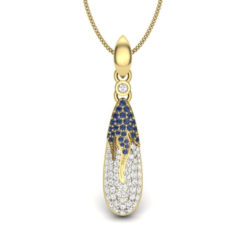 IGI Certified Natural Diamond Design Pendant 14K/18K Fine Yellow Gold