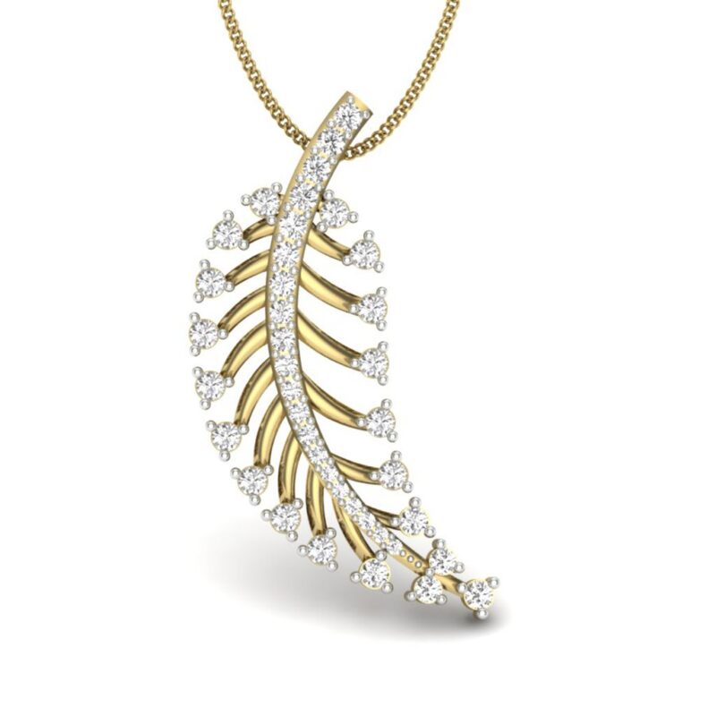 IGI Certified Natural Diamond Design Pendant 14K/18K Fine Yellow Gold