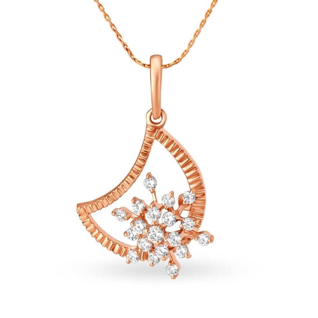 IGI Certified Natural Diamond Design Pendant 14K/18K Fine Rose Gold