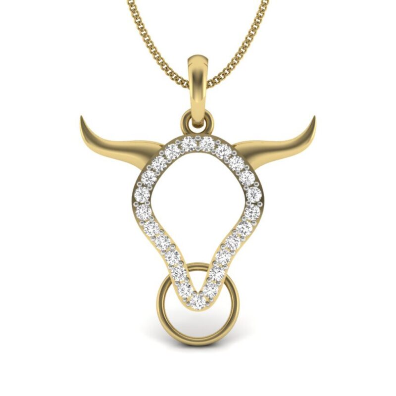 IGI Certified Natural Diamond Design Pendant 14K/18K Fine Yellow Gold