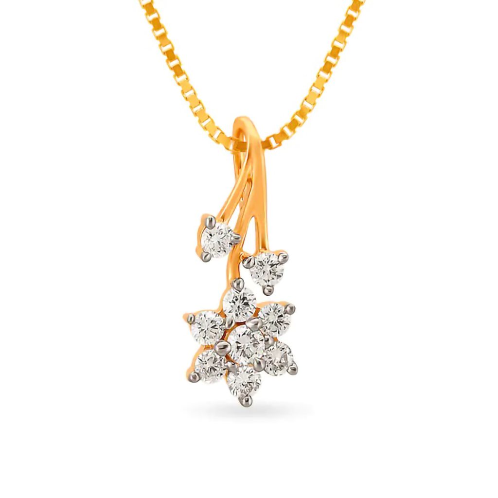 IGI Certified Natural Diamond Design Pendant 14K/18K Fine Yellow Gold