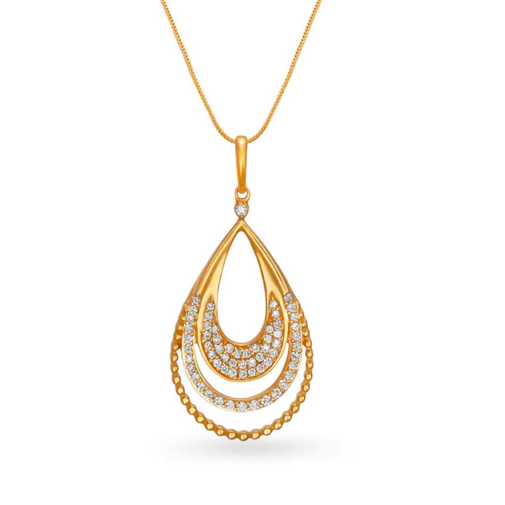 IGI Certified Natural Diamond Design Pendant 14K/18K Fine Yellow Gold