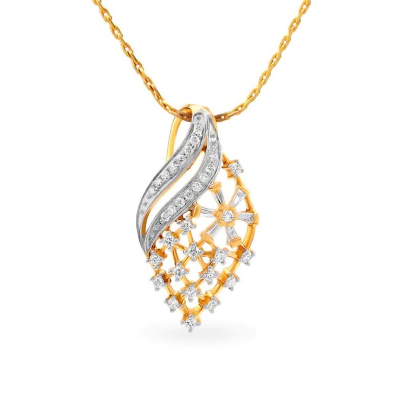 IGI Certified Natural Diamond Design Pendant 14K/18K Fine Yellow Gold