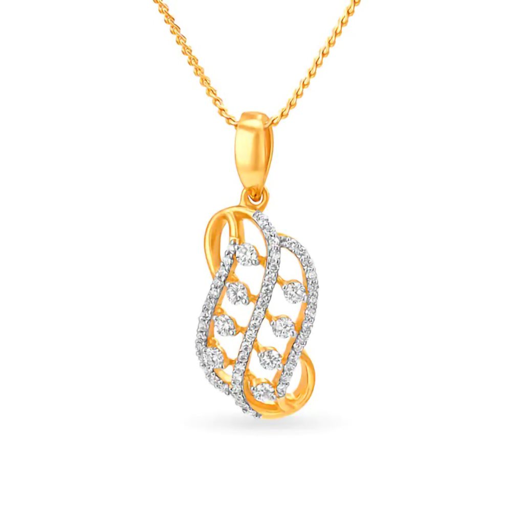 IGI Certified Natural Diamond Design Pendant 14K/18K Fine Yellow Gold