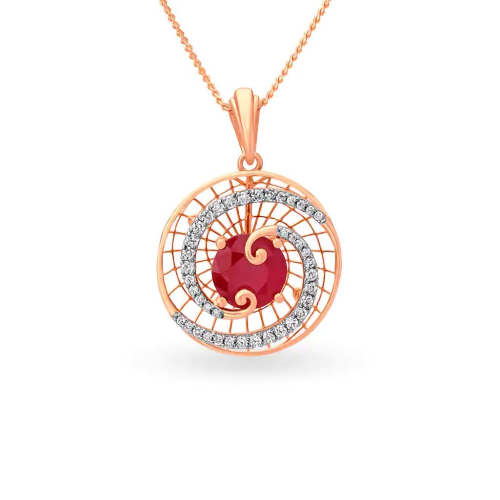 IGI Certified Natural Diamond Design Pendant 14K/18K Fine Rose Gold