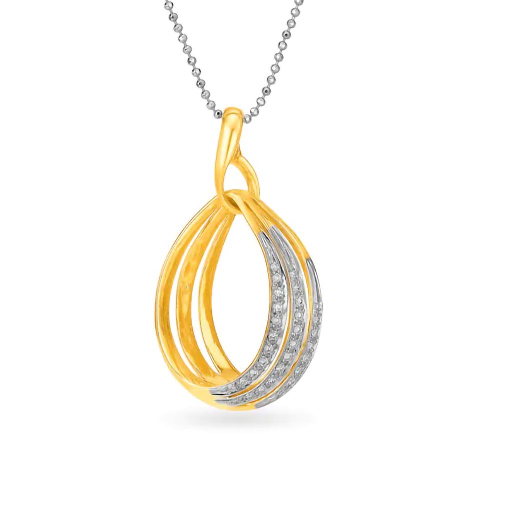 IGI Certified Natural Diamond Design Pendant 14K/18K Fine Yellow Gold