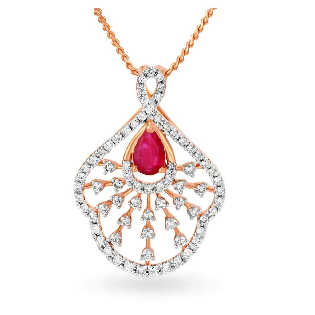 IGI Certified Natural Diamond Design Pendant 14K/18K Fine Rose Gold