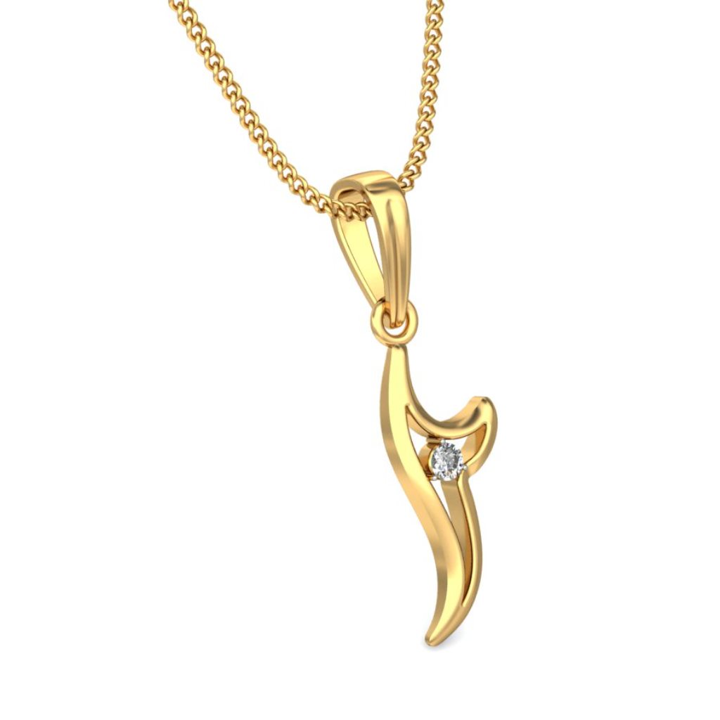 IGI Certified Natural Diamond Design Pendant 14K/18K Fine Yellow  Gold