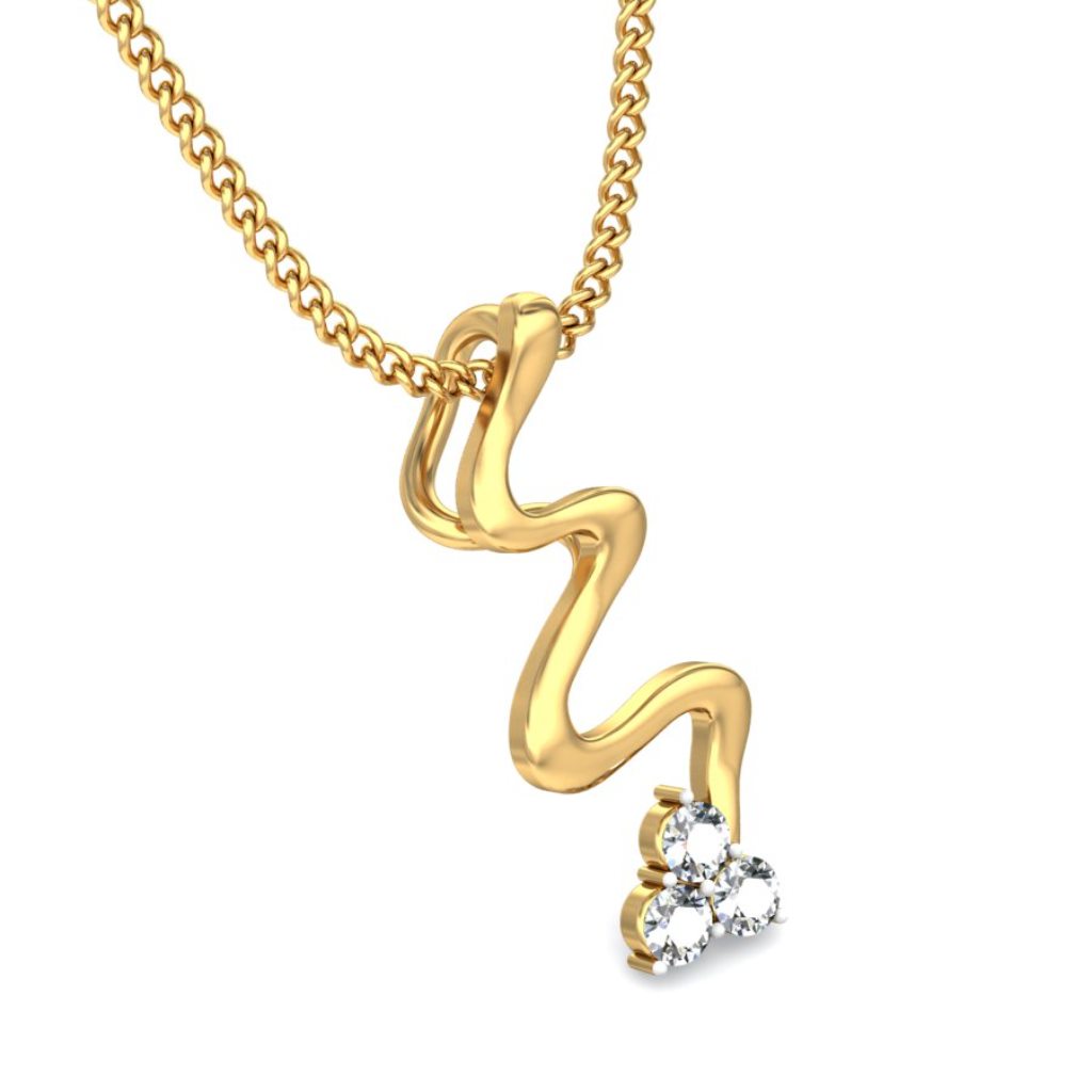 IGI Certified Natural Diamond Design Pendant 14K/18K Fine Yellow  Gold