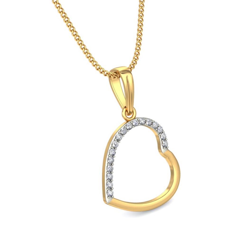 IGI Certified Natural Diamond Design Pendant 14K/18K Fine Yellow & white Gold