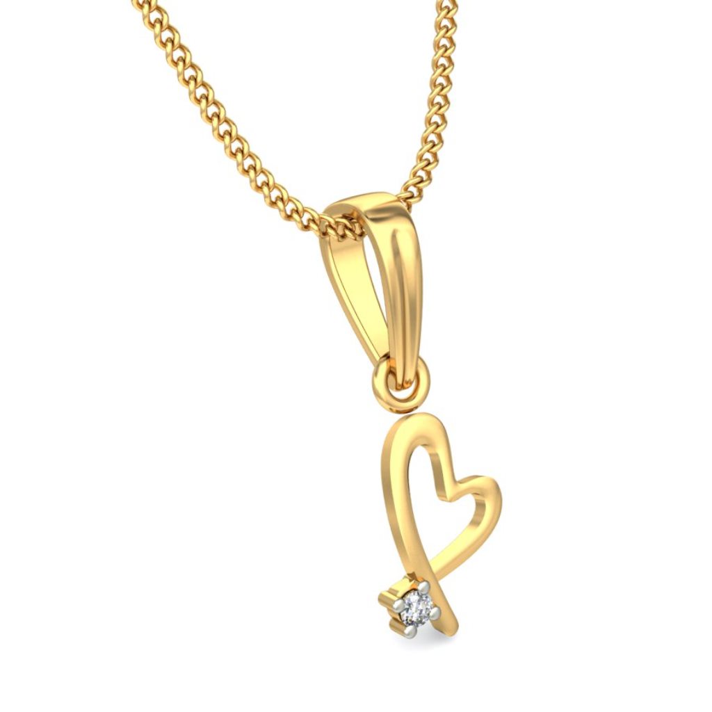 IGI Certified Natural Diamond Design Pendant 14K/18K Fine Yellow  Gold