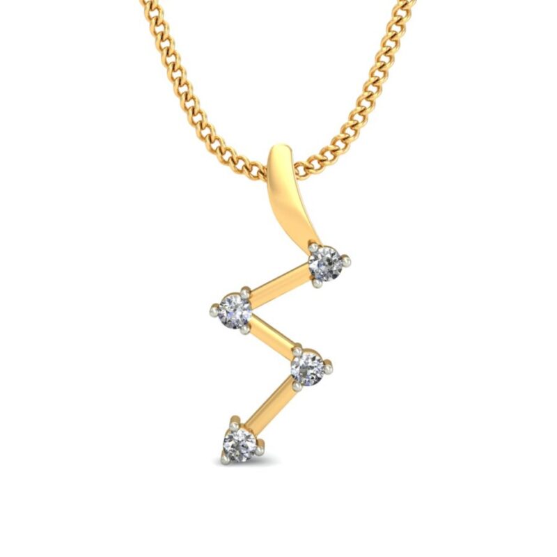 IGI Certified Natural Diamond Design Pendant 14K/18K Fine Yellow Gold